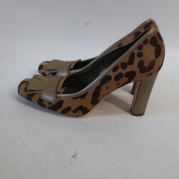 Authentic Valentino Garavani Brown Tan Pony Hair Animal Print Pumps 38.5 US/8.5 - Picture 7 of 12